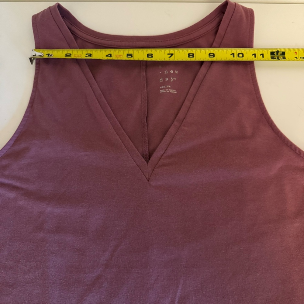 A New Day Women's Medium Sleeveless V-Neck Pullover Mauve Pink Summer Mini Dress - Picture 8 of 11
